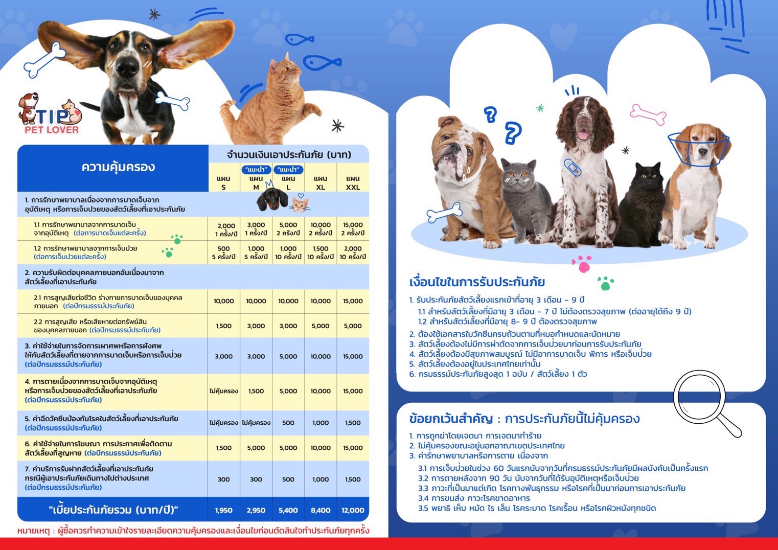 ประกันภัยสัตว์เลี้ยง :: Thonglor Pet Hospital